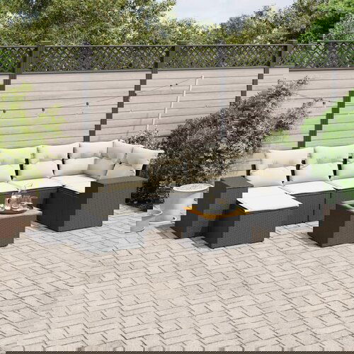 vidaXL 8-dijelni set vrtnih sofa od poliratana s jastucima crni Cijene