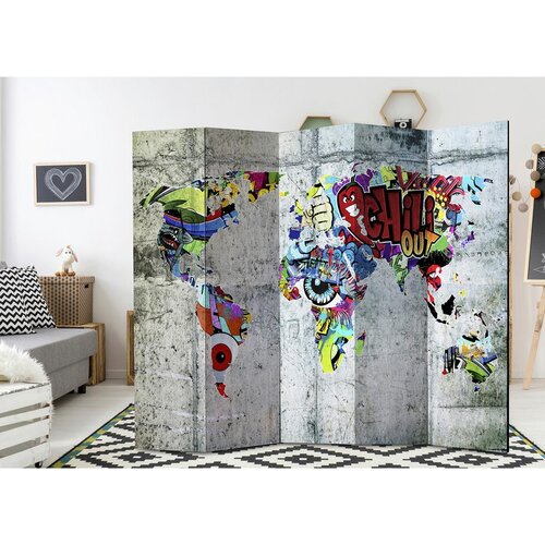 Artgeist Paravan Graffiti World I, 5-Delni, Dvostranski Slike