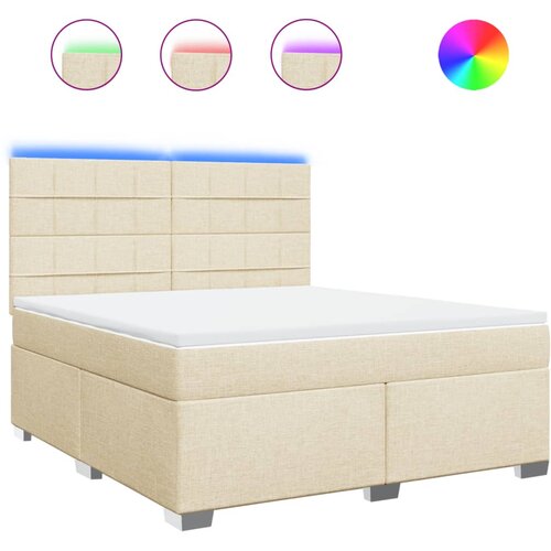 vidaXL Krevet s oprugama i madracem krem 180x200 cm od tkanine Cijene