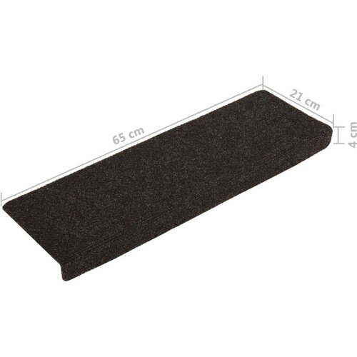  Otirači za stepenice 15 kom pro&amp;scaron;iveni 65x21x4 cm tamnosmeđi Slike