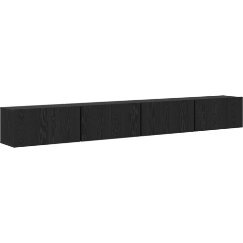 VidaXL Set TV komoda 4 pcs Crni hrast Srednja 30 x 60 x 30.5 cm Slike