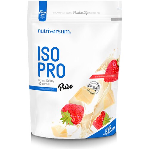 NUTRIVERSUM Iso Pro protein, Bela čokolada i jagoda, 1kg Cene