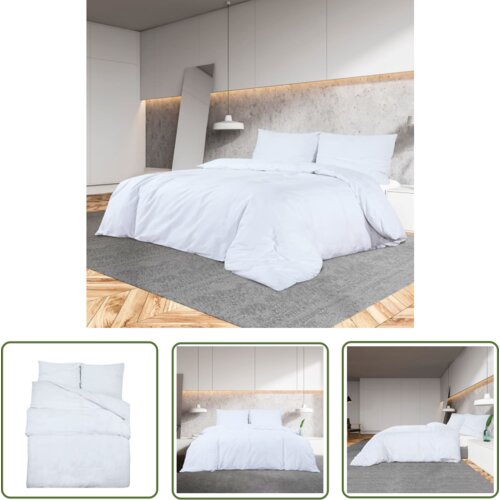 The Living Store Posteljnina bela 220x240 cm bombaž - Komplet Prevlek Za Odejo, (21743874) Cene