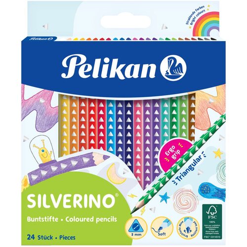 Pelikan Barvice Silverino trikotne, 24 kosov Slike