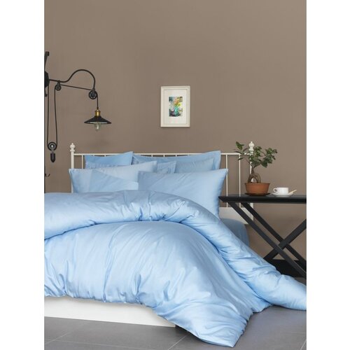  de blue blue satin single xl fitted sheet (de) Cene