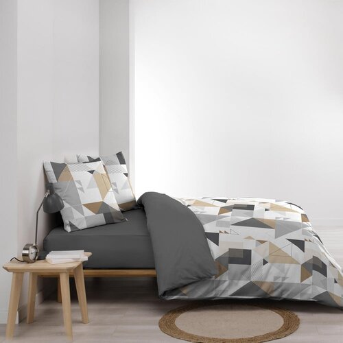 Douceur d int&amp;eacute;rieur Bijela/siva posteljina za bračni krevet/za produženi krevet od mikrovlakana 240x220 cm Trigone &amp;ndash; Slike