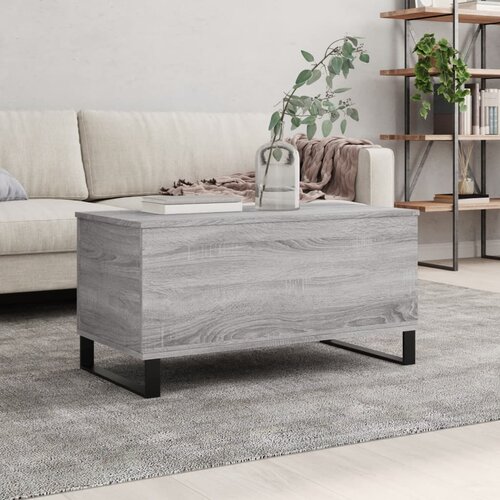 vidaXL Klubska mizica siva sonoma 90x44,5x45 cm inženirski les Cene