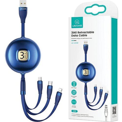 Usams KABEL 3V1 1M ZA LIGHTNING MICRO USB USB-C ZA IPHONE SAMSUNG XIAOMI, (21980496) Cene
