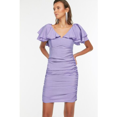 Trendyol Lilac Shirred Detailed Dress Slike