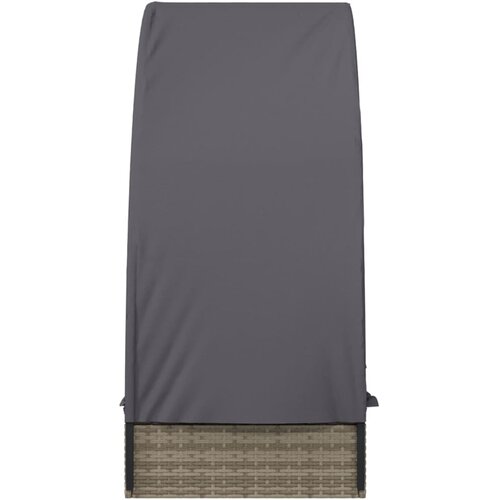 LEŽAJ za sunčanje s krovom 211 x 57 x 140 cm poliratan Slike