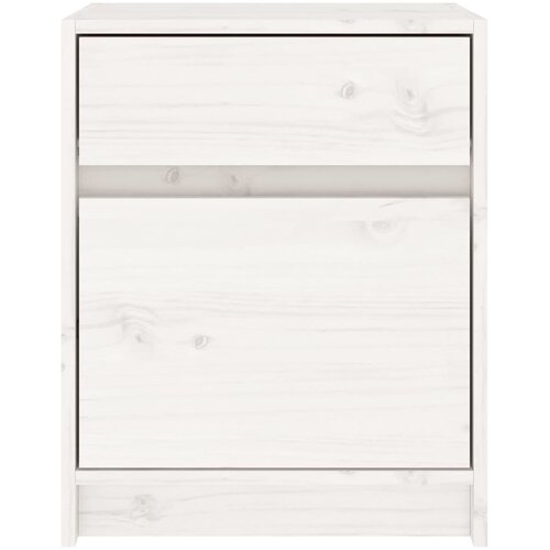  Noćni ormarići 2 kom bijeli 40 x 31 x 50 cm od masivne borovine Slike