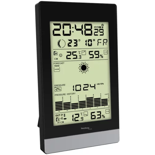  meteorološko računalo (Digitalni zaslon, Na baterijski pogon, Crne boje, 2,8 x 10,8 x 18,4 cm)