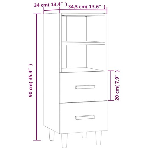  Komoda sjajna bijela 34,5x34x90 cm od konstruiranog drva Slike