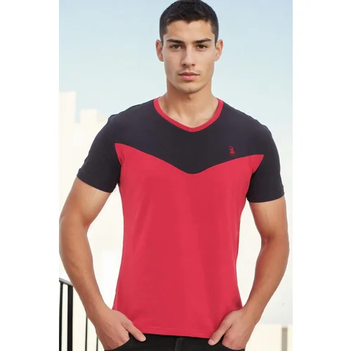 Dewberry T8591 MENS T-SHIRT-DARK BURGUNDY