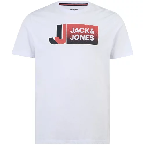 Jack & Jones Plus Majica 'LOGAN' rdeča / črna / bela