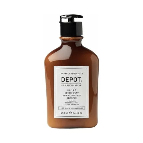 Depot No. 107 White Clay Sebum Control Shampoo šampon za čišćenje za masnu kožu i vlasište 250 ml