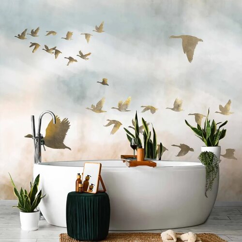  Foto tapeta - Golden Geese 400x280 Vodootporna Slike