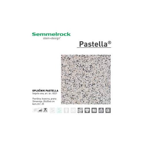 Semmelrock PASTELLA 20X20X6 SV-SIVA -8321 Slike