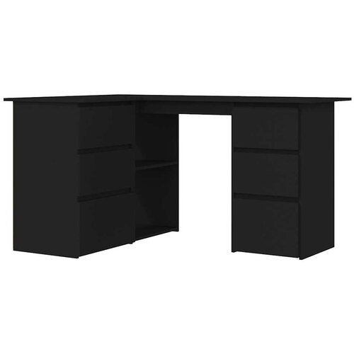 Maison Chic Kotna Pisalna miza - pisarniška miza - Računalniška miza črna 145x100x76 cm iverna plošča, (21785699) Cene
