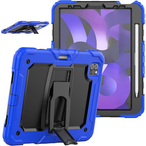 NIKCORP Ovitek za iPad Air 5 / Air 4 / Pro 11 s stojalom, držalom za pisalo in naramnim trakom, trislojna zaščita, modre barve, (5000139013) Cene