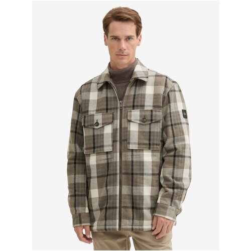 Tom Tailor Beige-brown men's checkered jacket - Men's Cene