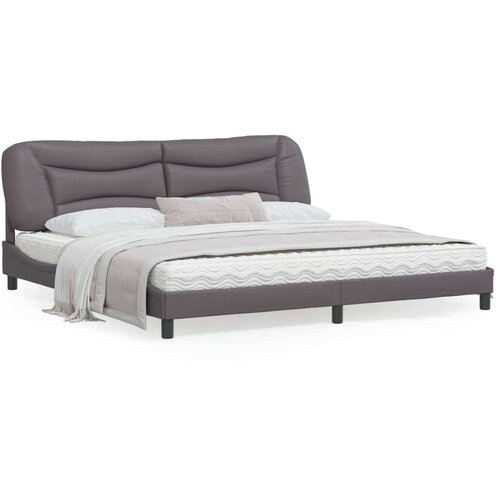  Posteljni okvir z LED lučkami siv 200x200 cm umetno usnje, (21111398) Slike