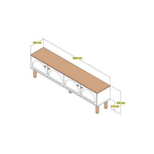 Hanah home tv polica bohem 851 cream Slike