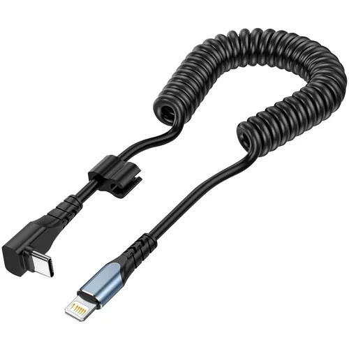 AVIZAR USB-C za iPhone/iPad Lightning 27W navit kabel, kotna zasnova - crn 1,5 m, (20763533)