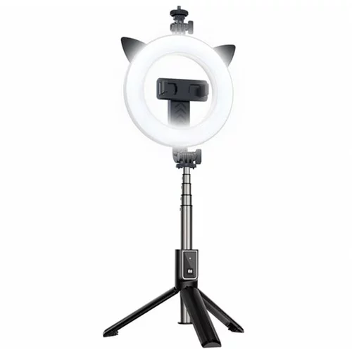 --- Selfie tripod stojalo z lučko za snemanje in slikanje selfie posnetkov - mačka