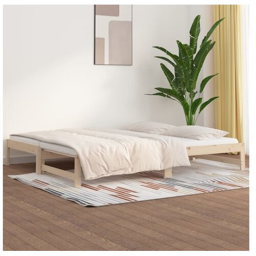  Dnevni ležaj na izvlačenje 2 x (90 x 200) cm masivna borovina Cene
