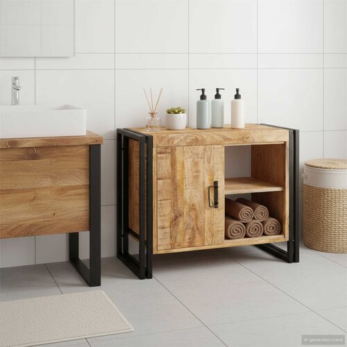 Ormarić za umivaonik Smeđa 71 x 33 x 58 cm Čvrsto drvo manga Cijene