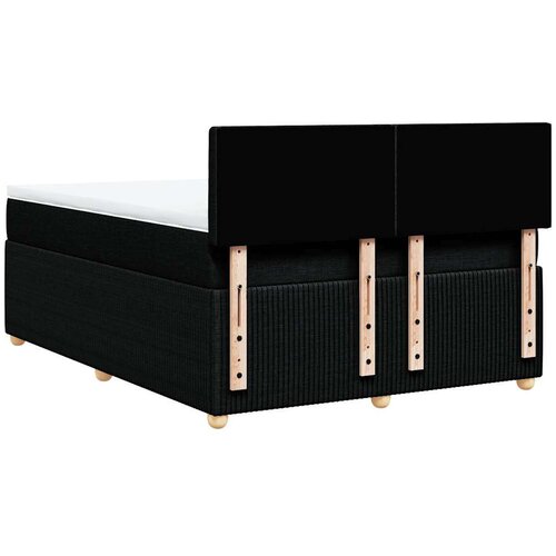 VidaXL Krevet s oprugama i madracem crni 160x200 cm od tkanine Slike