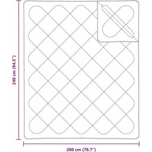  2-u-1 Punionica Bijelo 240 x 200 x 8 cm Poliester Slike