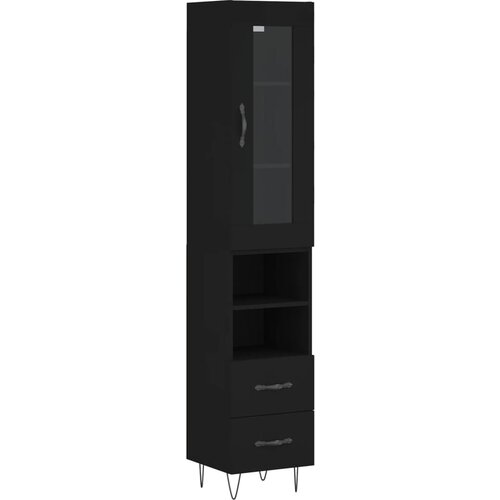 Maison Chic Visoka omara - Komoda - Predalnik črna 34,5x34x180 cm inženirski les, (21722361) Slike