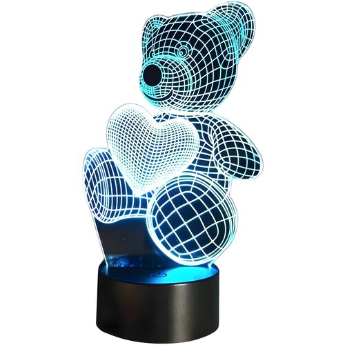 IZMAEL 3D LED Noćna Lampa Medvedić - Crna / Transparentna Cijene