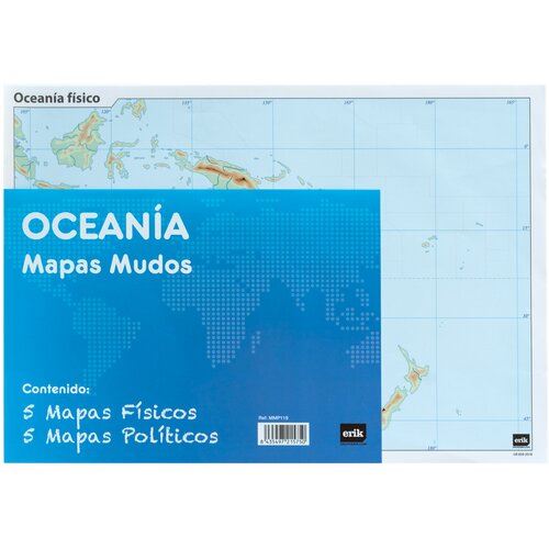 Grupo pakirajte 10 mute maps fizične politike oceanije, (21241535) Cene