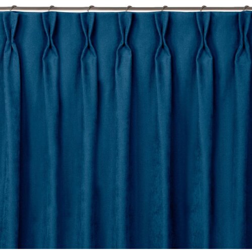  Curtain MILANA color indigo style classic flex 7.5 cm with double pleat chenille 280x175 HOMEDE Slike