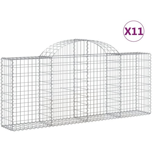  Lučne gabionske ko&amp;scaron;are 11 kom 200x30x80/100cm pocinčano željezo Slike