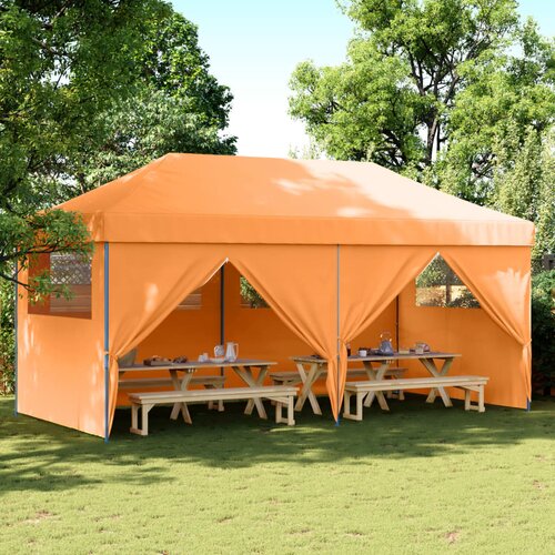 vidaXL Zložljivi pop-up šotor za zabave 4 stranice oranžen Cene