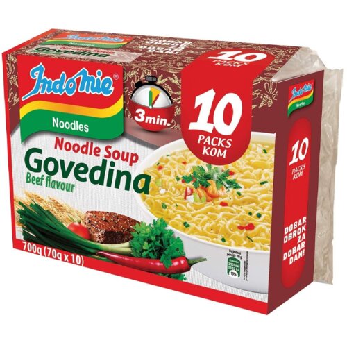 Indomie nudle govetina 10x70g Slike
