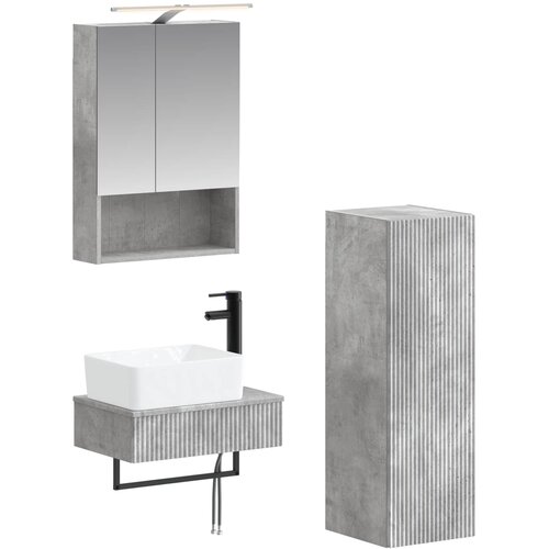  Set ormarića za kupaonicu 4 pcs Betonska siva 50 x 14,5 x 70 cm Cijene