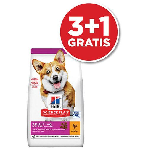 Hill’s Science Plan Small & Mini Adult - hrana za odrasle pse malih rasa sa piletinom (10kg) 3+1 GRATIS Cene
