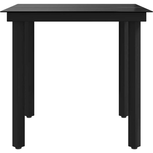  Vrtni blagovaonski stol crni 80 x 80 x 74 cm od čelika i stakla Slike