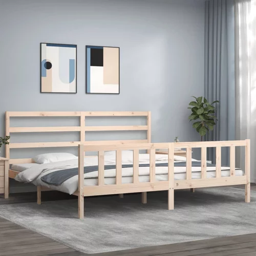 vidaXL Okvir kreveta s uzglavljem 200 x 200 cm od masivnog drva