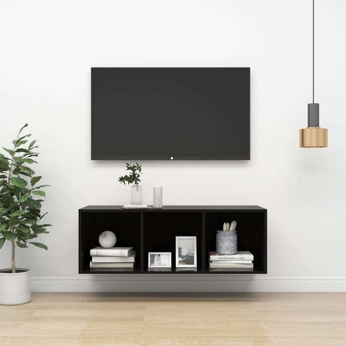  Zidni TV ormarić visoki sjaj crni 37 x 37 x 107 cm od iverice Cijene