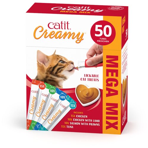 Catit Creamy 50 x 10 g - Mje&scaron;ovito pakiranje (četiri vrste) Cijene