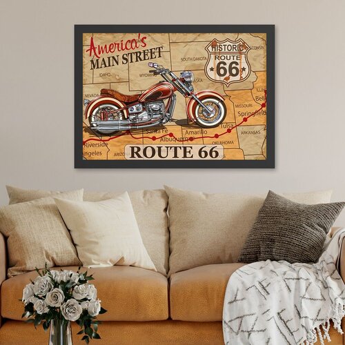 Wallity Uramljena slika Route 66, 55x75 cm Cijene