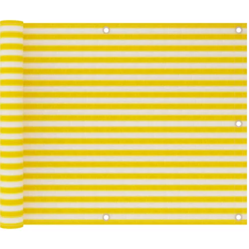 vidaXL Balkonsko platno rumeno in belo 75x300 cm HDPE