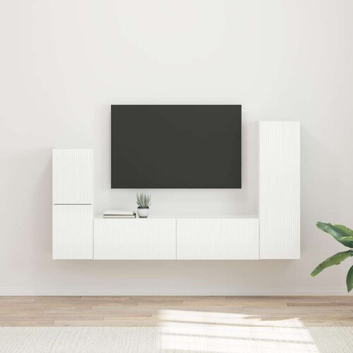  Komplet TV omaric 4 pcs Visok sijaj bela Konstruiran les - - Bela - 67.7 - 30 x 31 x 100 cm - 2025-vidaXL-Uvoz_2 Cene