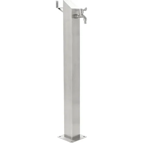 vidaXL Vrtni vodni stolp nerjaveče jeklo kvadraten 95 cm, (20761495)